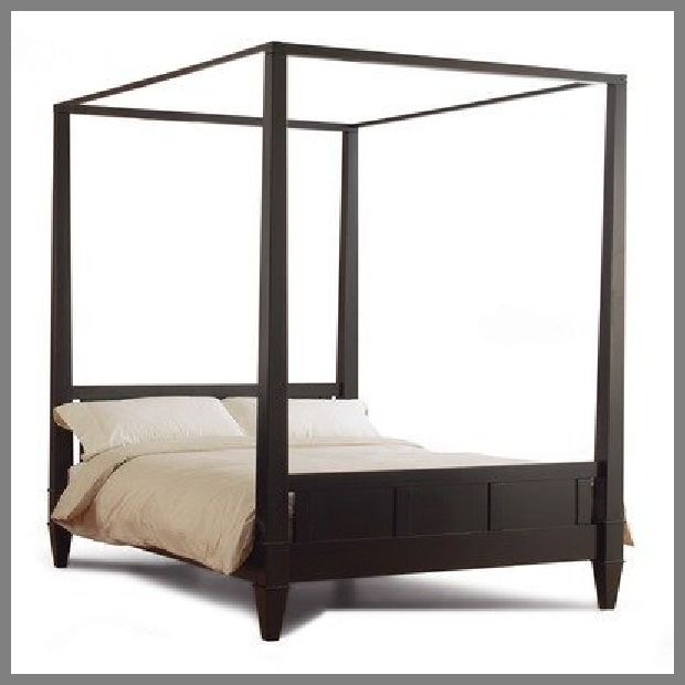 Wooden Four-Poster Canopy Bed