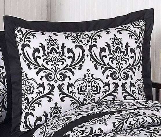 Black And White Damask Twin Bedding, Black And White Damask Twin Bedding